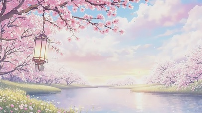 草长莺飞的小河边