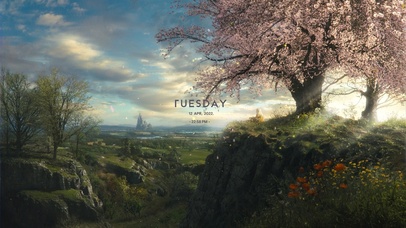 傍晚樱花树下的少女