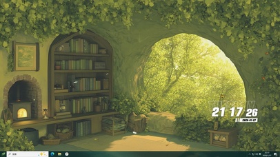 护眼树洞书屋桌面主题