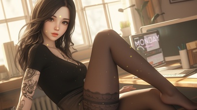 休闲气质长发美女