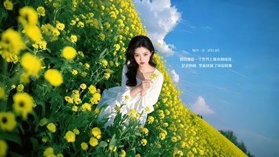 油菜花温馨治愈美少女