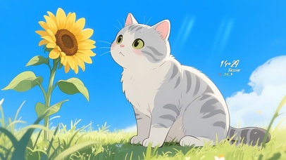 向日葵可爱猫