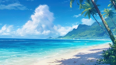 治愈纯净棕榈海滩