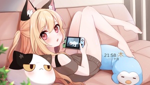 4K 可爱游戏少女