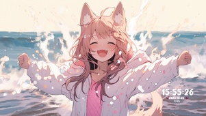 海滩猫耳女孩