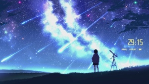 4K唯美夜空流星
