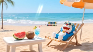 海边度假哆啦A梦