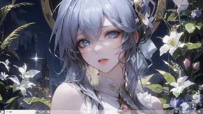 4k蓝发落叶纯欲美少女