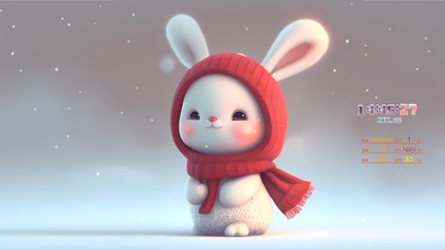雪中 可爱小兔