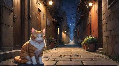 深夜小巷猫咪