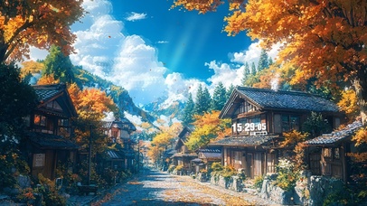 治愈秋日小镇街道