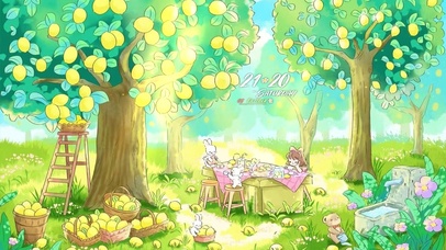 治愈柠檬派对插画