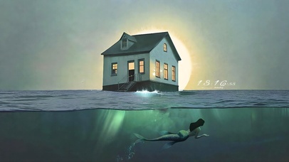 月夜经过海景房的深海人鱼