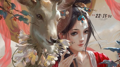 唯美古风仙鹿女神