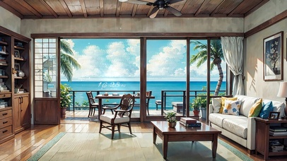 4K治愈海边小木屋