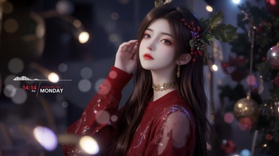 清纯甜美圣诞女孩