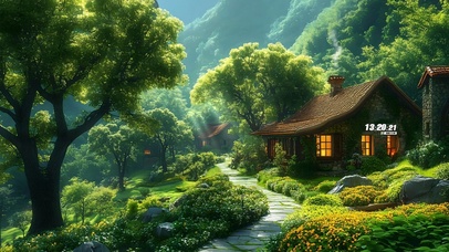 治愈护眼山上房屋