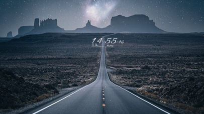 唯美星空下公路