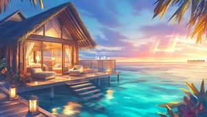 唯美落日海景