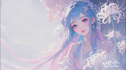 白色曼珠沙华少女