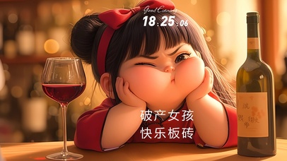 卡通女孩打工人打工魂上班板砖