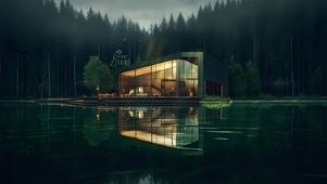 幽静山野小屋