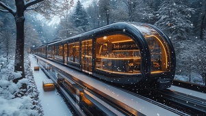 下雪天的列车