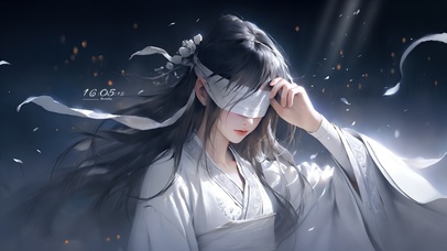 唯美古风蒙眼美少女