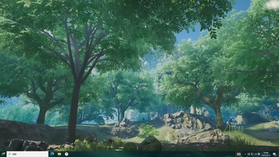 4K夏天微风树林