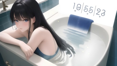 唯美水中长发少女