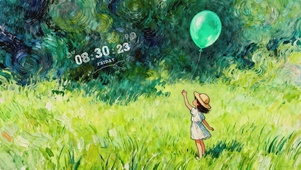 追气球的小女孩