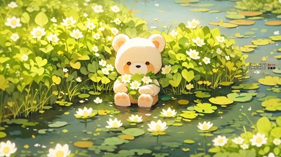 可爱荷塘小熊