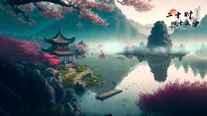 唯美国风山水湖畔