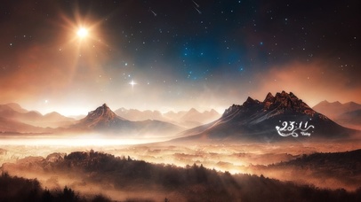 唯美梦幻火星高山星空