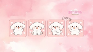 卡通狗狗治愈可爱桌面