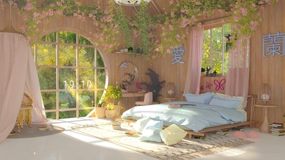 唯美清新治愈阳光花房