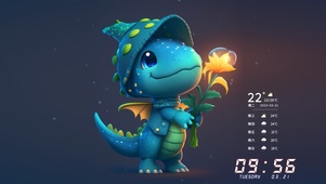 手捧花可爱恐龙