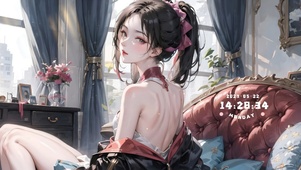 可爱性感露背女孩