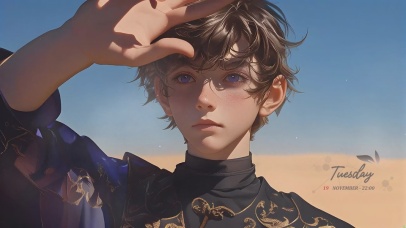 风沙中的异域少年