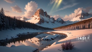 高原雪山风景