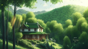 唯美绿色阳光森林