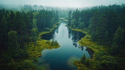 绿色护眼密林河流