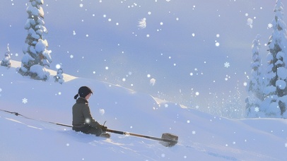 玩雪的少女  壁纸