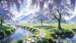 紫藤溪径光入怀