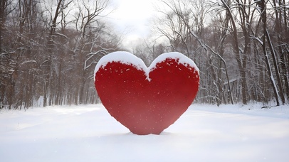 雪中爱心