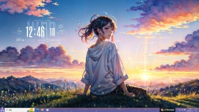 4k 坐在草地上的女孩