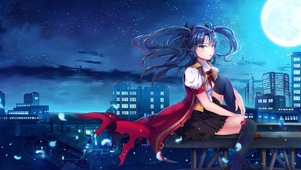 月夜下的少女