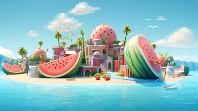 海岛上的西瓜城堡