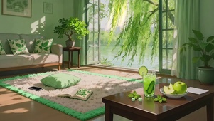 窗畔的绿意小憩