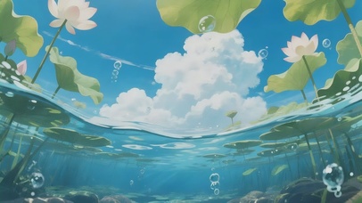 夏天氛围清新荷花荷叶